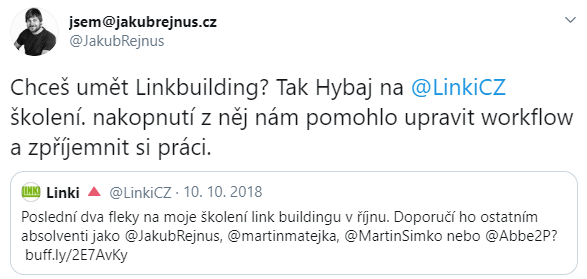 Školení linkbuildingu 1